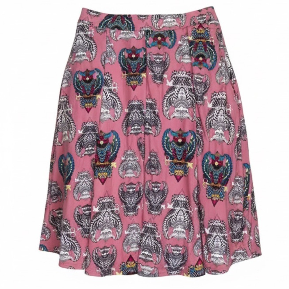 Owl Animal Print Box Pleated Skirt
